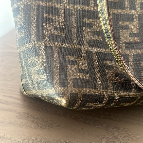 Fendi Zucca Coated Canvas Tote Yellow Interior - Picture 14 of 17